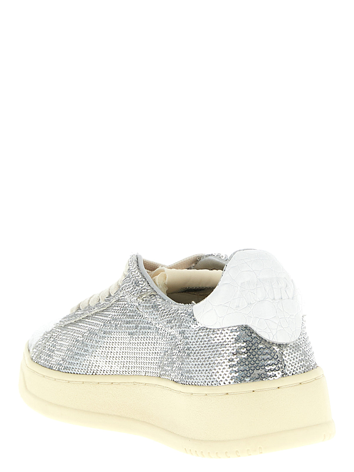 Autry Silver Polyester Low Top Sneakers