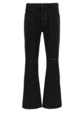 PURPLE Black Cotton Flared Jeans