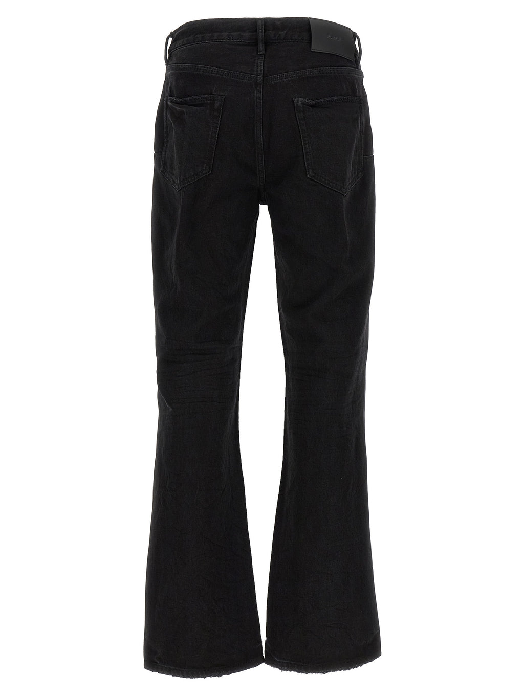 PURPLE Black Cotton Flared Jeans