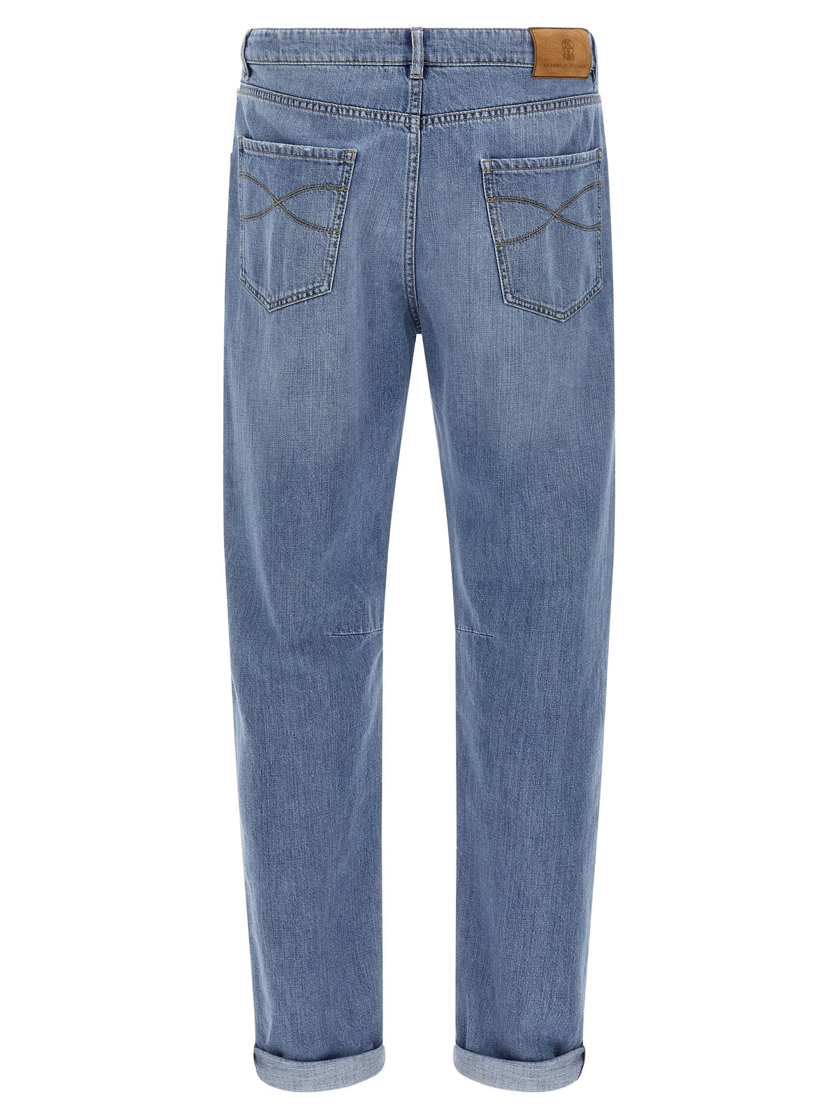 Brunello Cucinelli Blue Cotton Straight-Leg Jeans