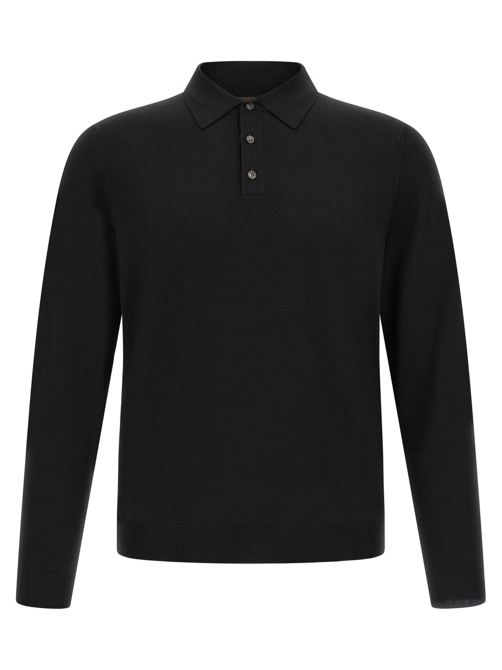 ZANONE Black Virgin Wool Polo Shirt