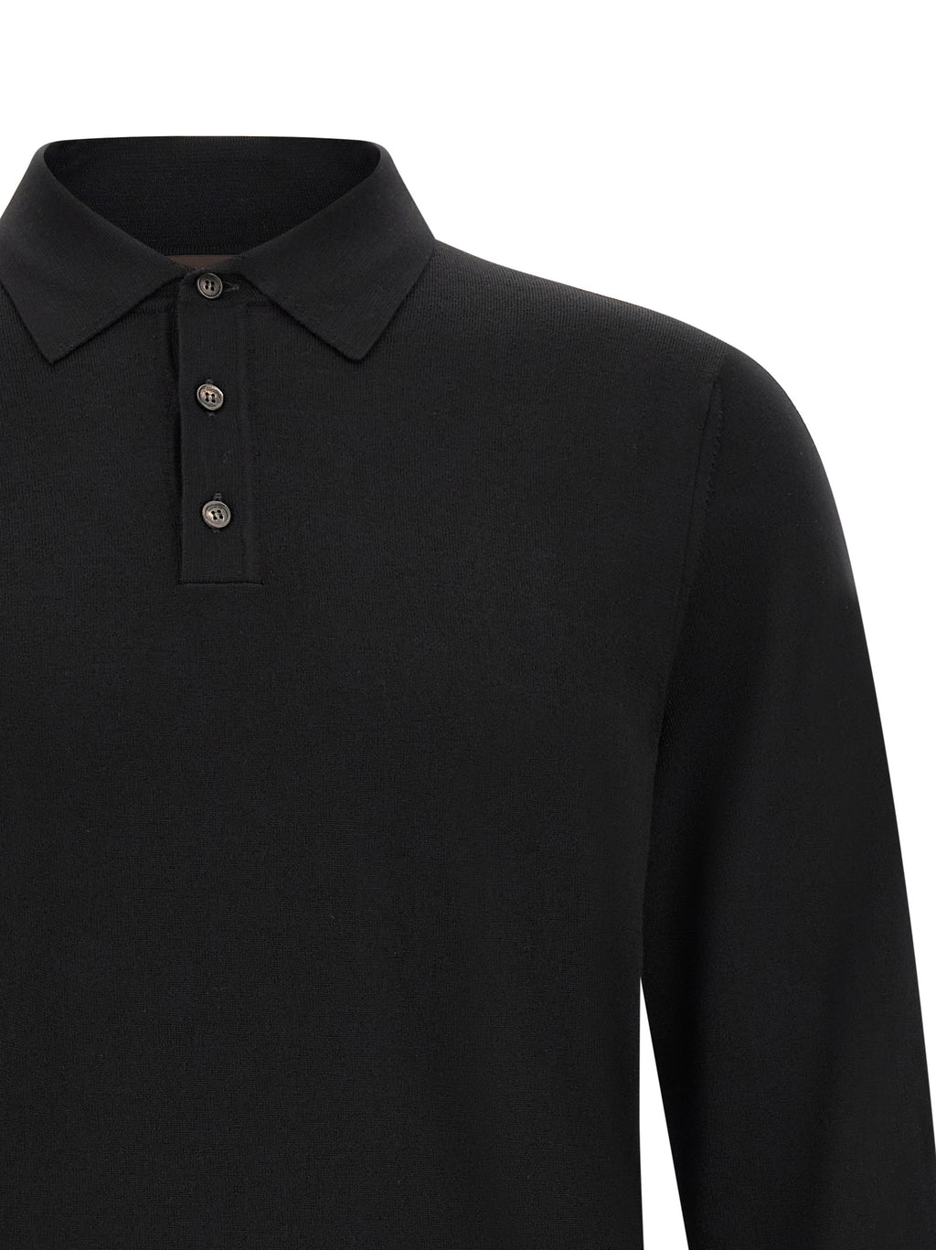 ZANONE Black Virgin Wool Polo Shirt