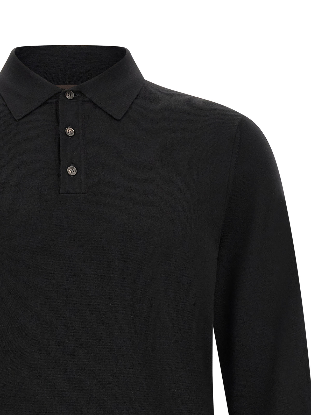 ZANONE Black Virgin Wool Polo Shirt