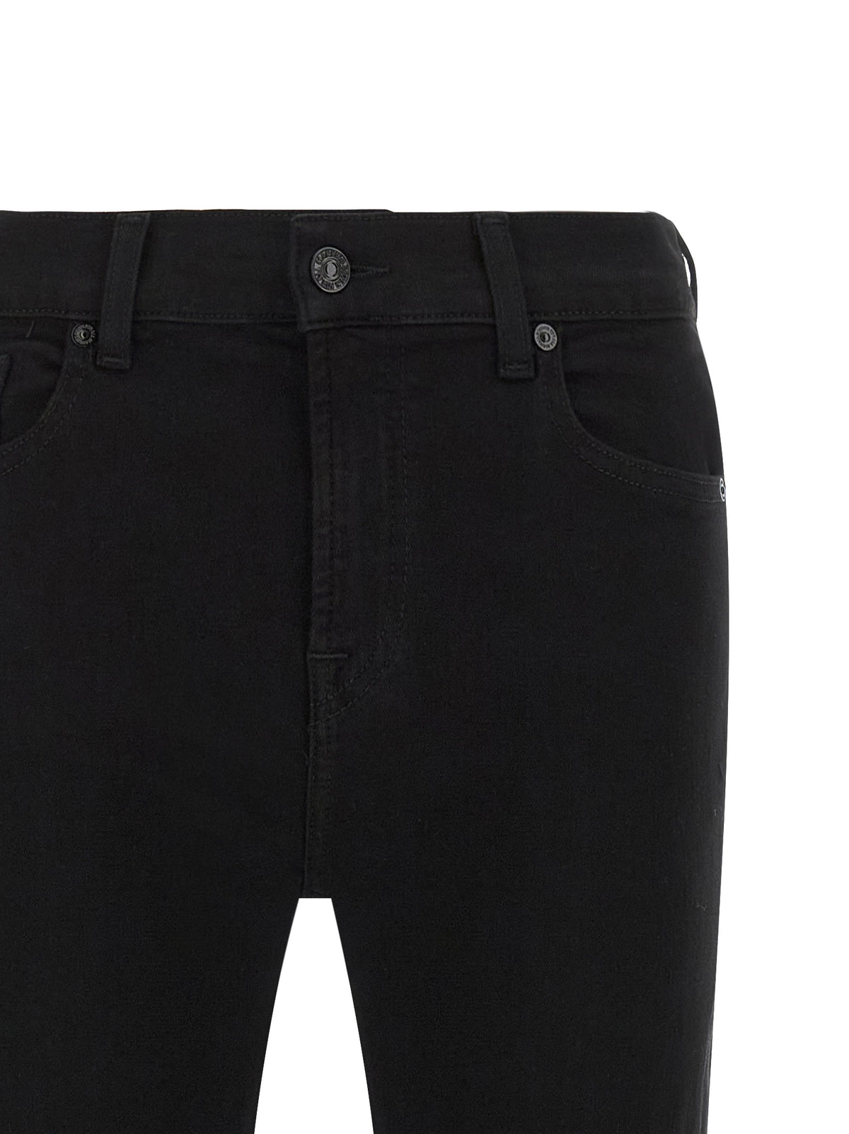 7 For All Mankind Black Cotton Bootcut Jeans