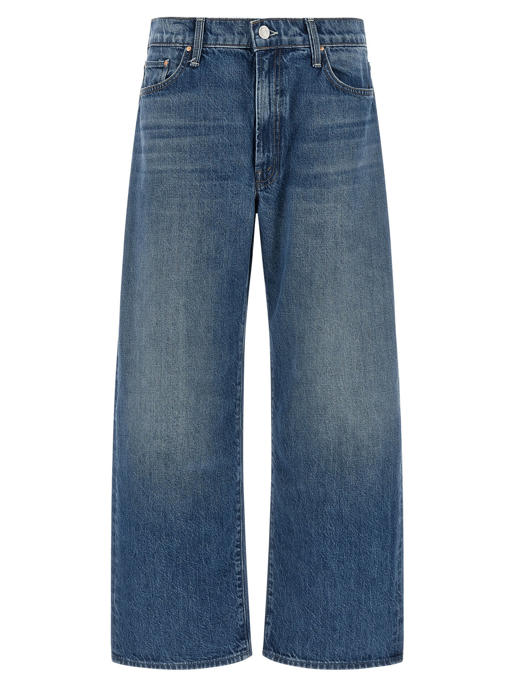 Mother Denim Blue Cotton Relaxed Fit Jeans