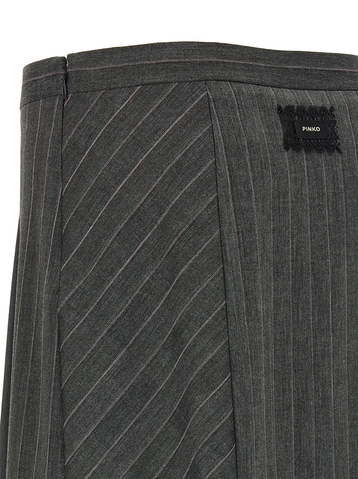 PINKO Gray Polyester Long Skirt