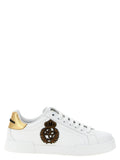 Dolce & Gabbana Gold Calfskin Low Top Sneakers