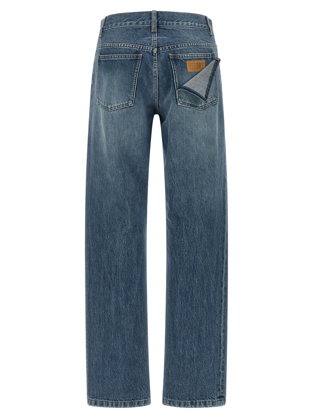 MM6 Maison Margiela Blue Cotton Straight-Leg Jeans