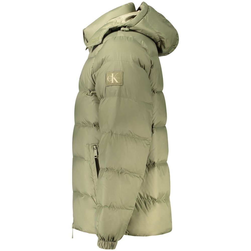 Calvin Klein Green Nylon Full-Length Jacket